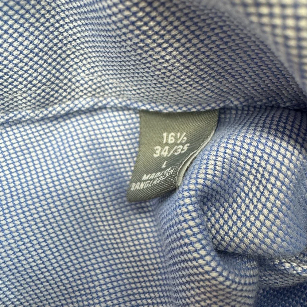 Michael Kors Dress Shirt Mens Large Blue Slim Fit Long Sleeve Collared Button Up